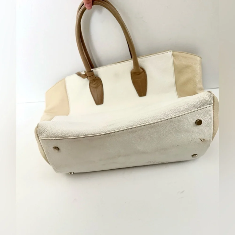 Claudia Firenze Pebble Leather Color Block Tote Bag